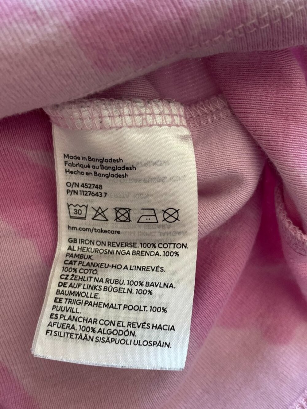 H&M Divided Pink Tie-Dye Graphic Shirt Rolling Stones - Picture 6 of 6